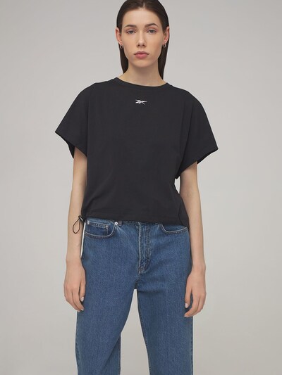 “CL”棉质平纹针织短款T恤展示图
