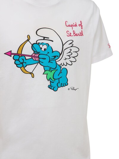丘比特蓝精灵印花棉质平纹针织T恤展示图