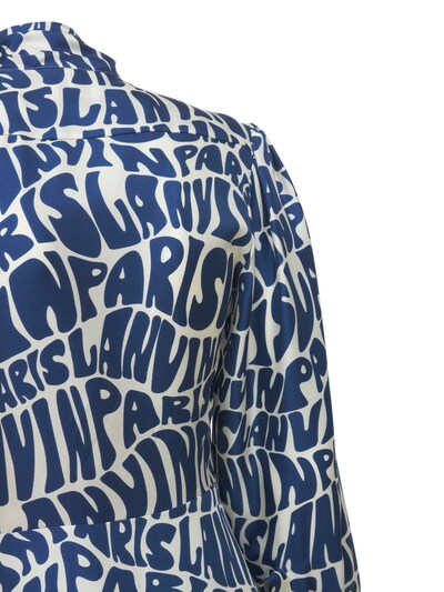 ALL OVER LOGO PRINT SILK TWILL DRESS展示图