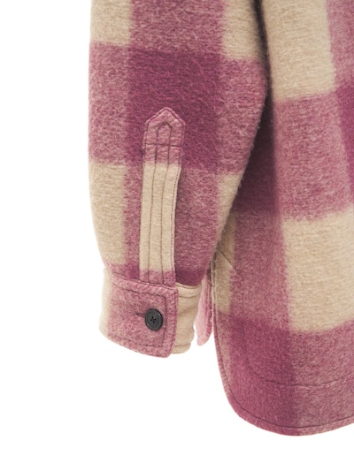 “HARVELI”格纹羊毛混纺毛毡夹克展示图