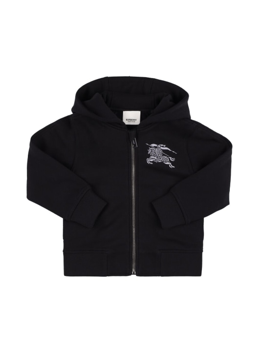 Embroidered logo cotton zip-up hoodie - Burberry - Boys