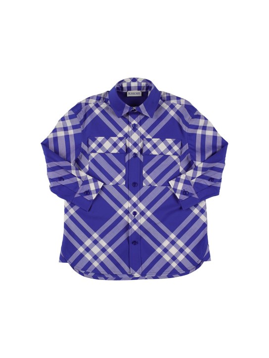 Check print cotton poplin shirt - Burberry - Boys | Luisaviaroma