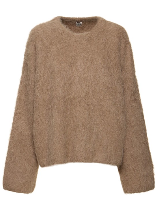 Boxy alpaca knit dark grey melange – TOTEME