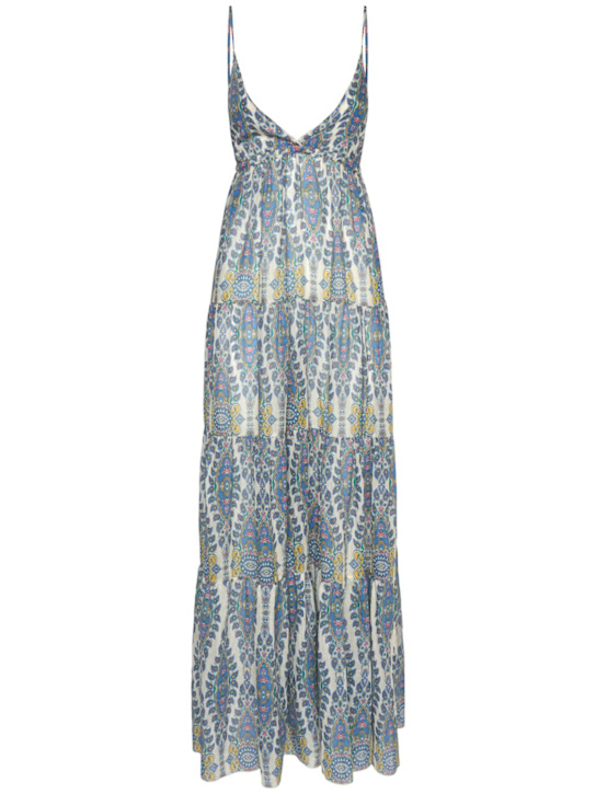 Printed cotton &amp; silk long dress - Etro - Women  | Luisaviaroma
