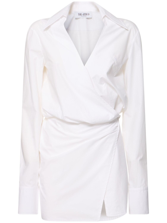 Draped poplin mini shirt dress - The Attico - Women