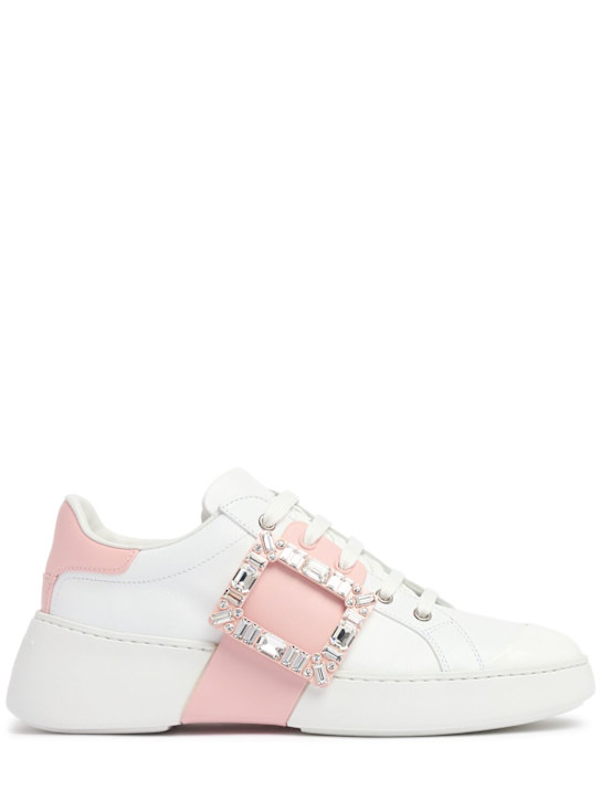 Roger Vivier◆Viv Skate レザースニーカー 40mm Viv' Skate Sneakers in leather White Woman