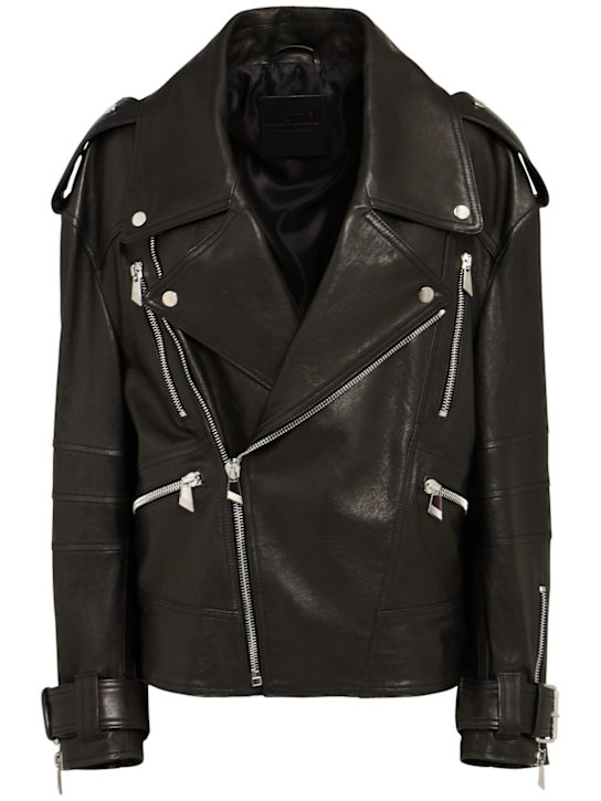 Leather biker jacket - The Attico - Women | Luisaviaroma
