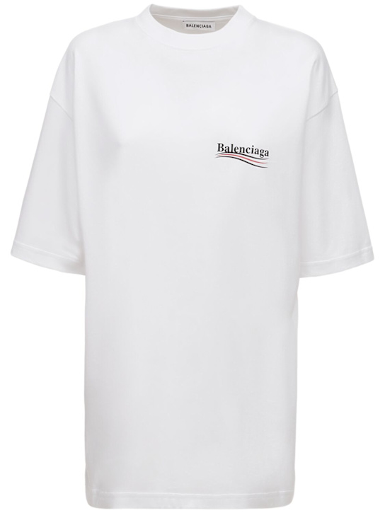 【BALENCIAGA】Political Wave Logo T-Shirt/関税+全国送料込み Balenciaga Political Campaign T-Shirt Large Fit | Saks Fifth