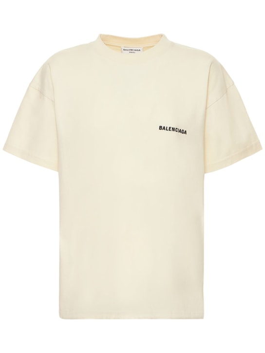 Medium fit embroidered cotton t-shirt - Balenciaga - Women