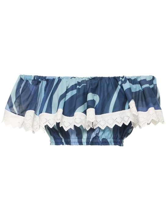 Marmo printed cotton muslin crop top - Pucci - Women  | Luisaviaroma