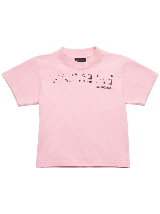 Balenciaga Pink Cotton Logo T-Shirt L Balenciaga | TLC